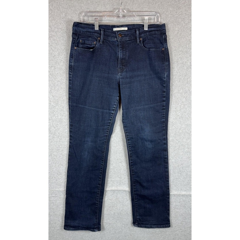 Levis 505 Straight Jeans Womens 31x32 Blue Dark Wash Stretch Denim Mid Rise